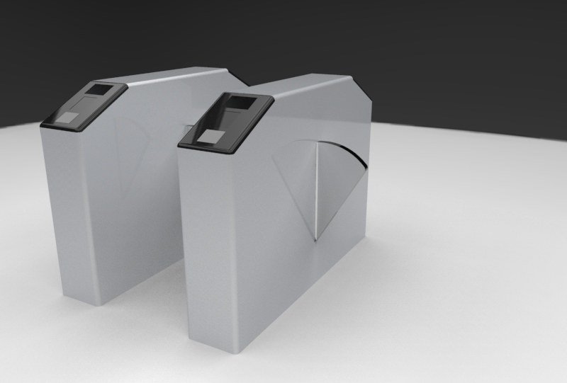 Grey study render of slimmed twin flap-gate modules